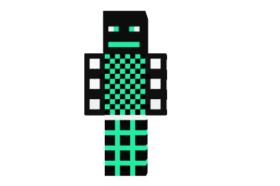  Green Black Robot Skin  Minecraft