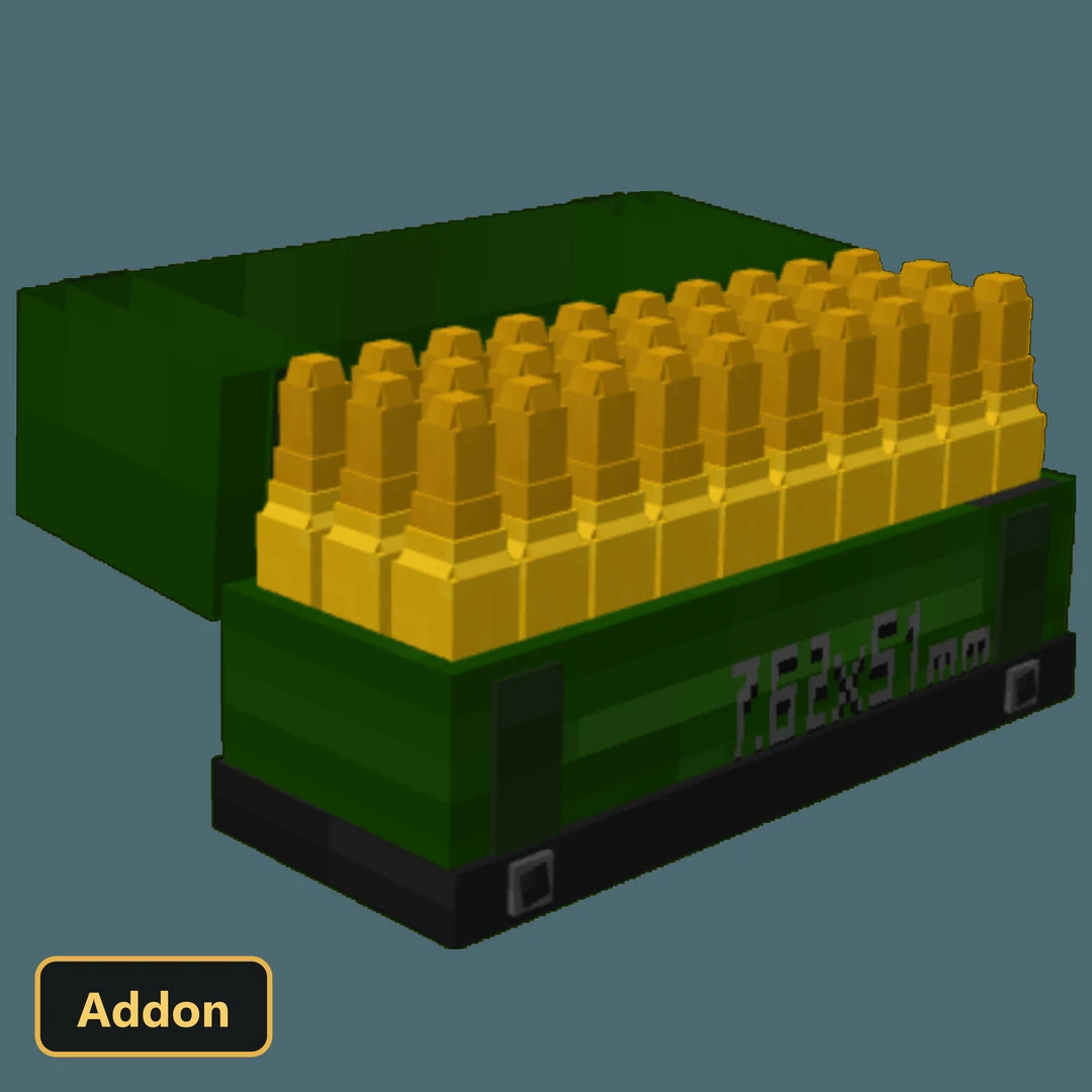 3D model of an ammo box with golden bullets