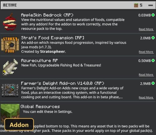 AppleSkin (26+, 1.21) – MCPE/Bedrock Addon