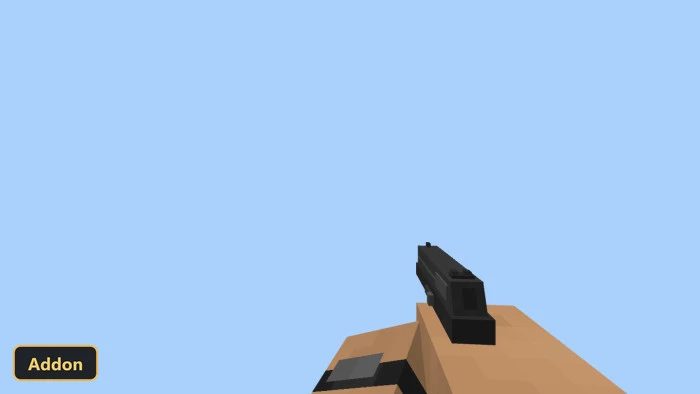 first-person view of a pistol