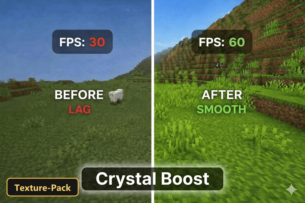 split screen comparison of grass texture and terrain, before and after