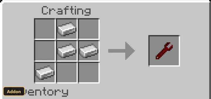 crafting recipe for a red wrench