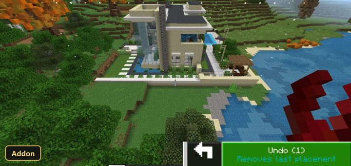 modern house placed in an in-game scene