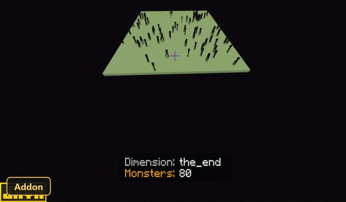 player observing many Endermen on a small island in the End