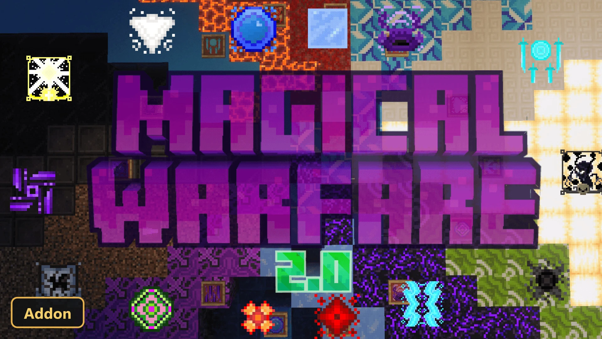 magical items and blocks surrounding a central title