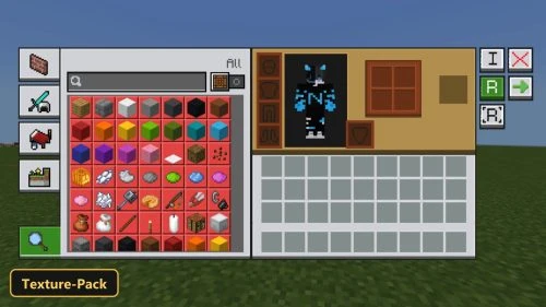 four different empty crafting and inventory UI templates