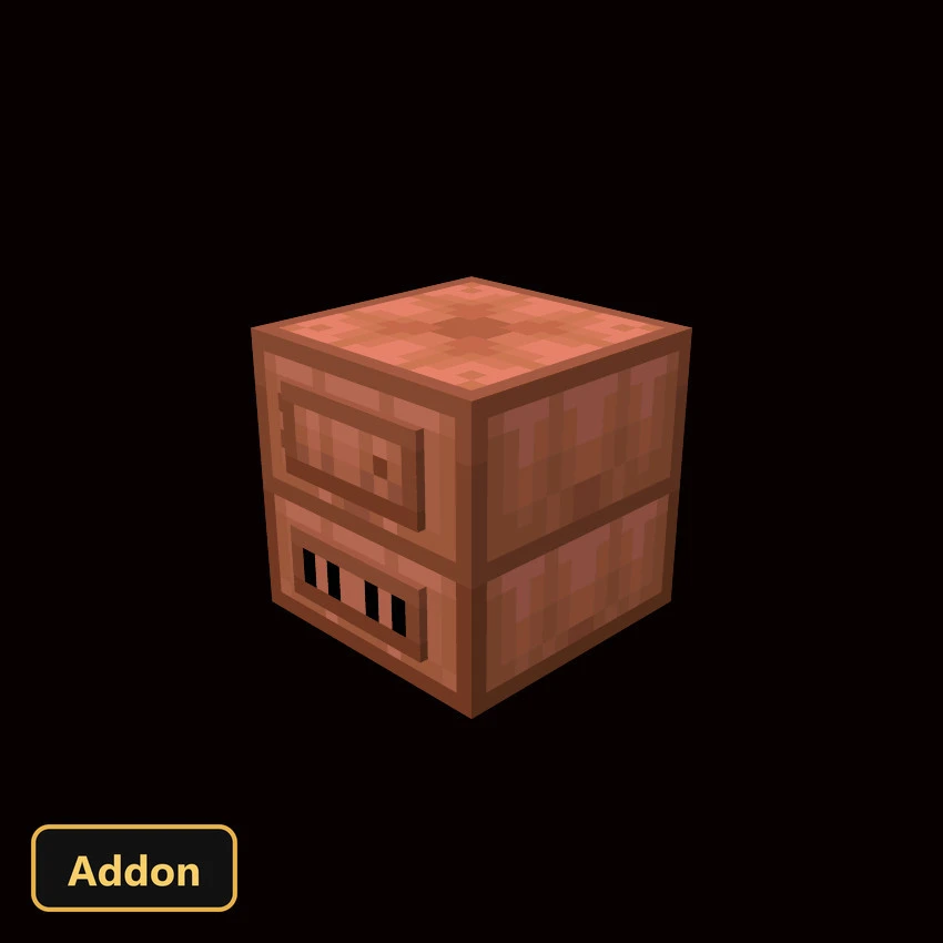 a copper furnace block on a black background