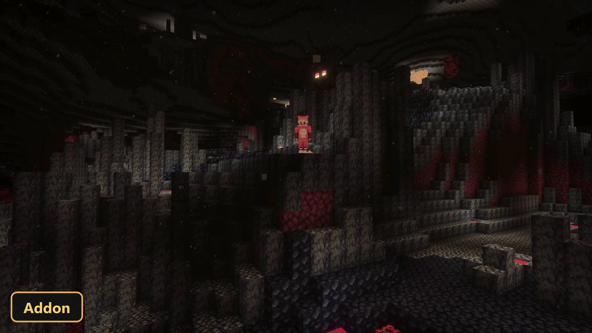 player character in a dark cave
