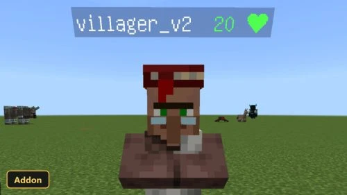 villager with health bar above its head