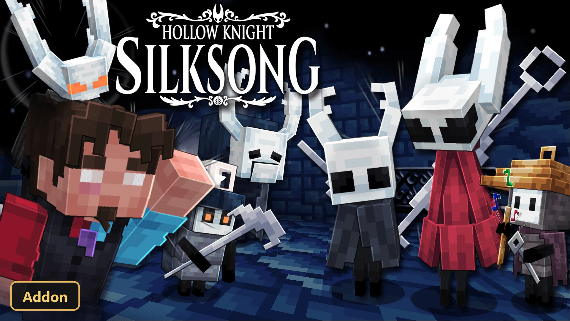 several player characters and mobs in a dark cave