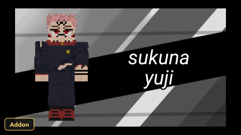 a character skin named sukuna yuji on a black and grey background