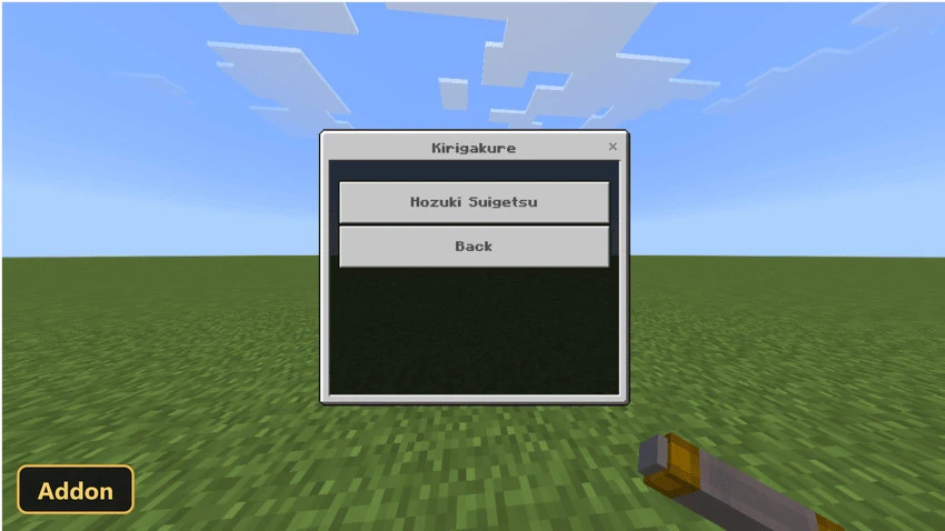 Kirigakure character selection menu with one character