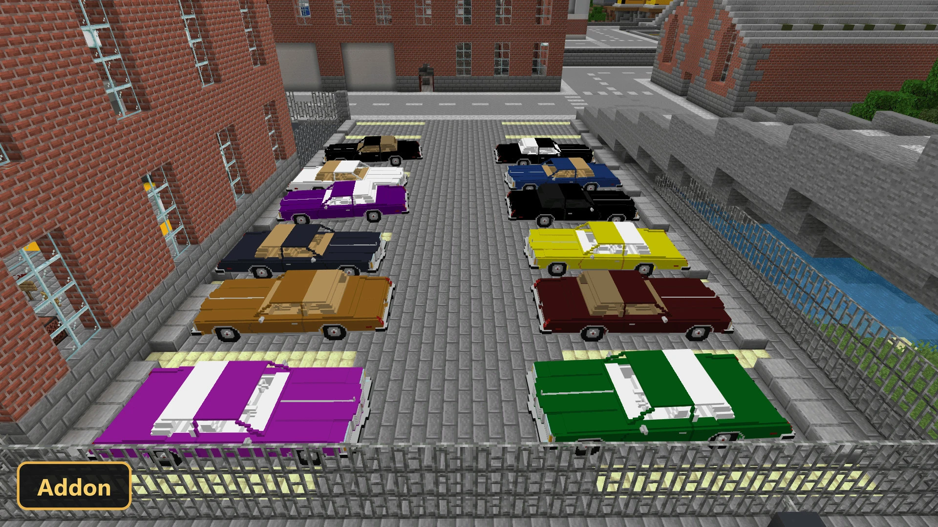 many different colored cars parked in a lot