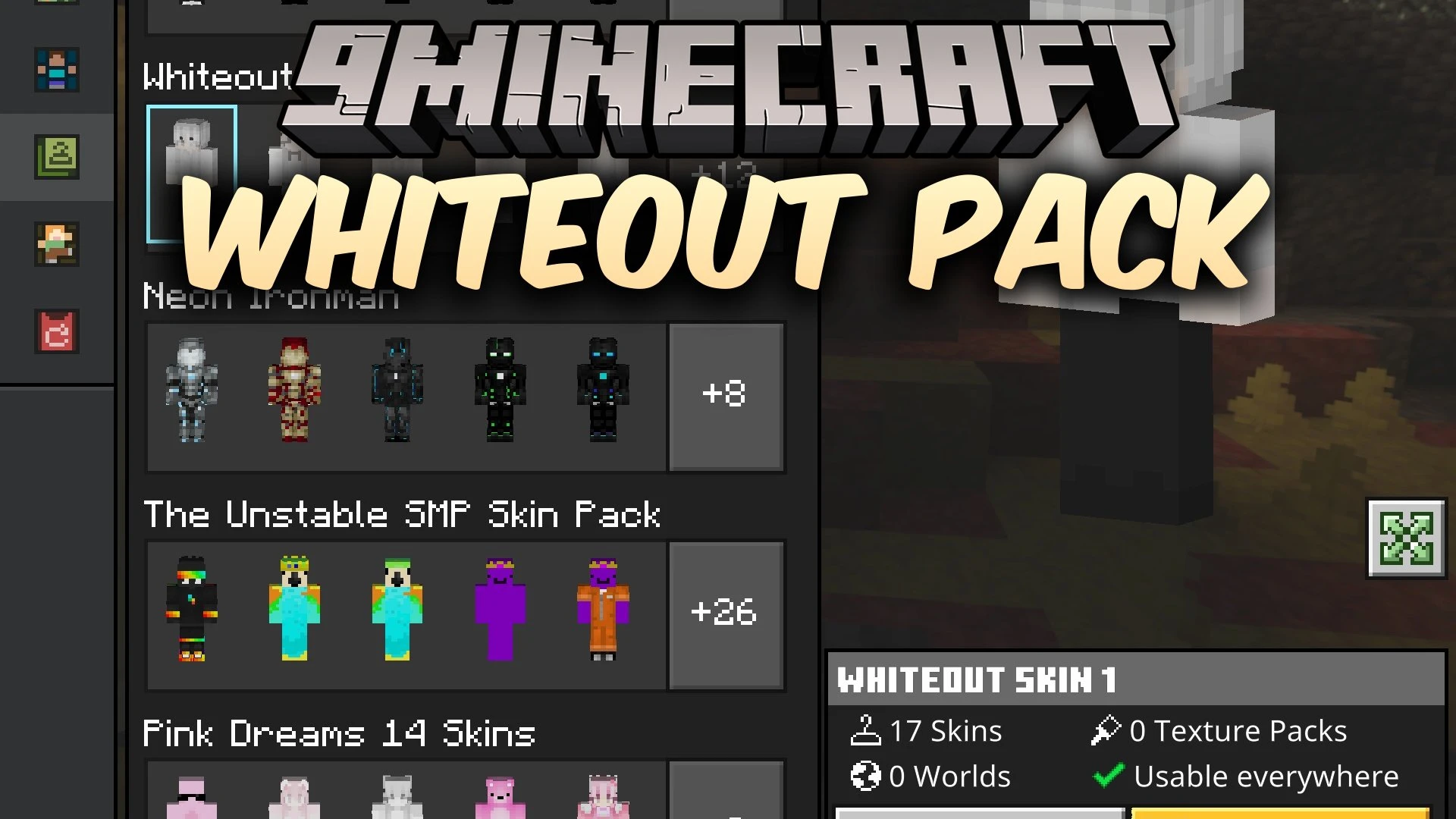 Whiteout Pack Skin Pack (26.x, 1.21) – Clean Winter Outfits and Crisp