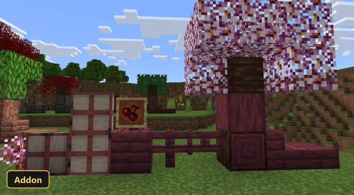 cherry tree, cherry wood blocks, and cherry painting