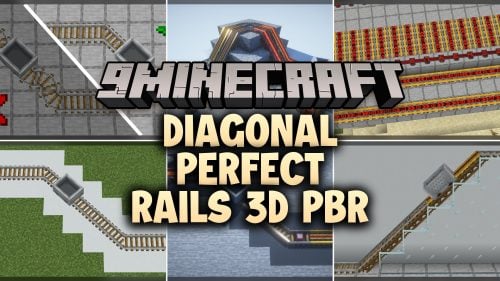 Diagonal Perfect Rails 3D PBR Model