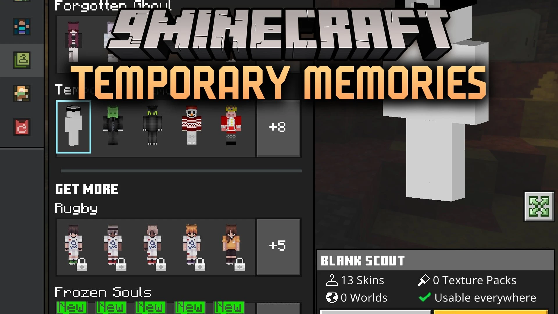 Temporary Memories Skin Pack (26.x) – Artistic Dream-Themed Outfits for Bedrock