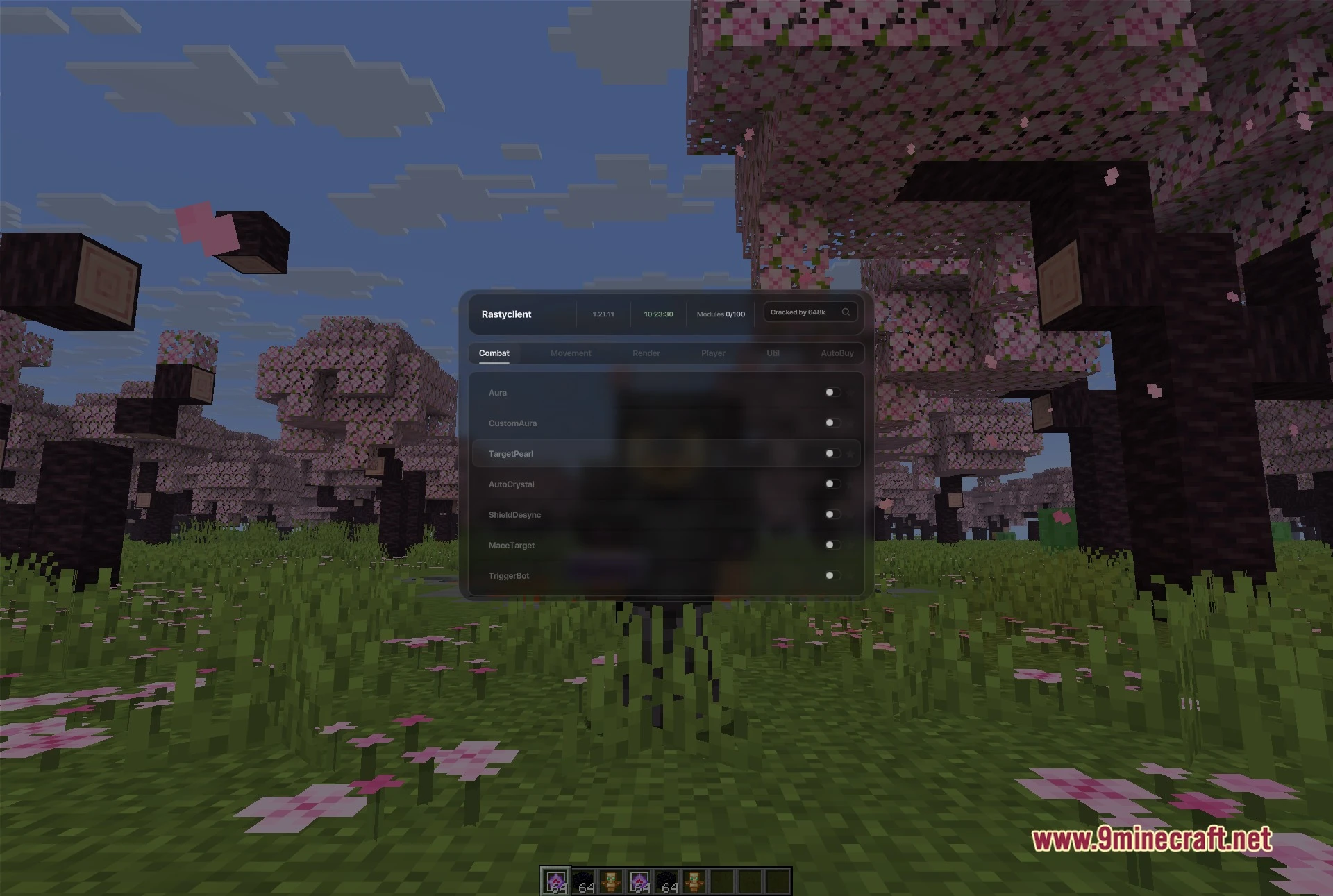 Rasty Client Mod (1.21.11) – Dominate Crystal PvP on Anarchy Servers — screenshot 1
