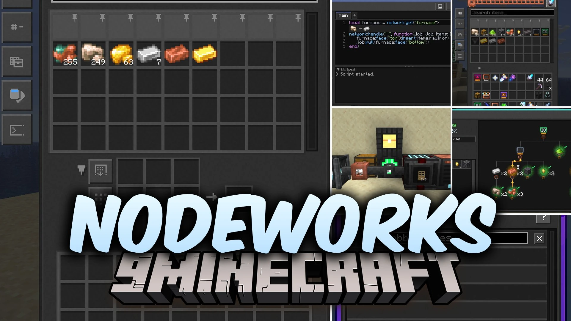 Nodeworks Mod (26.3, 26.1.2) – Write Custom Code to Automate Item Networks