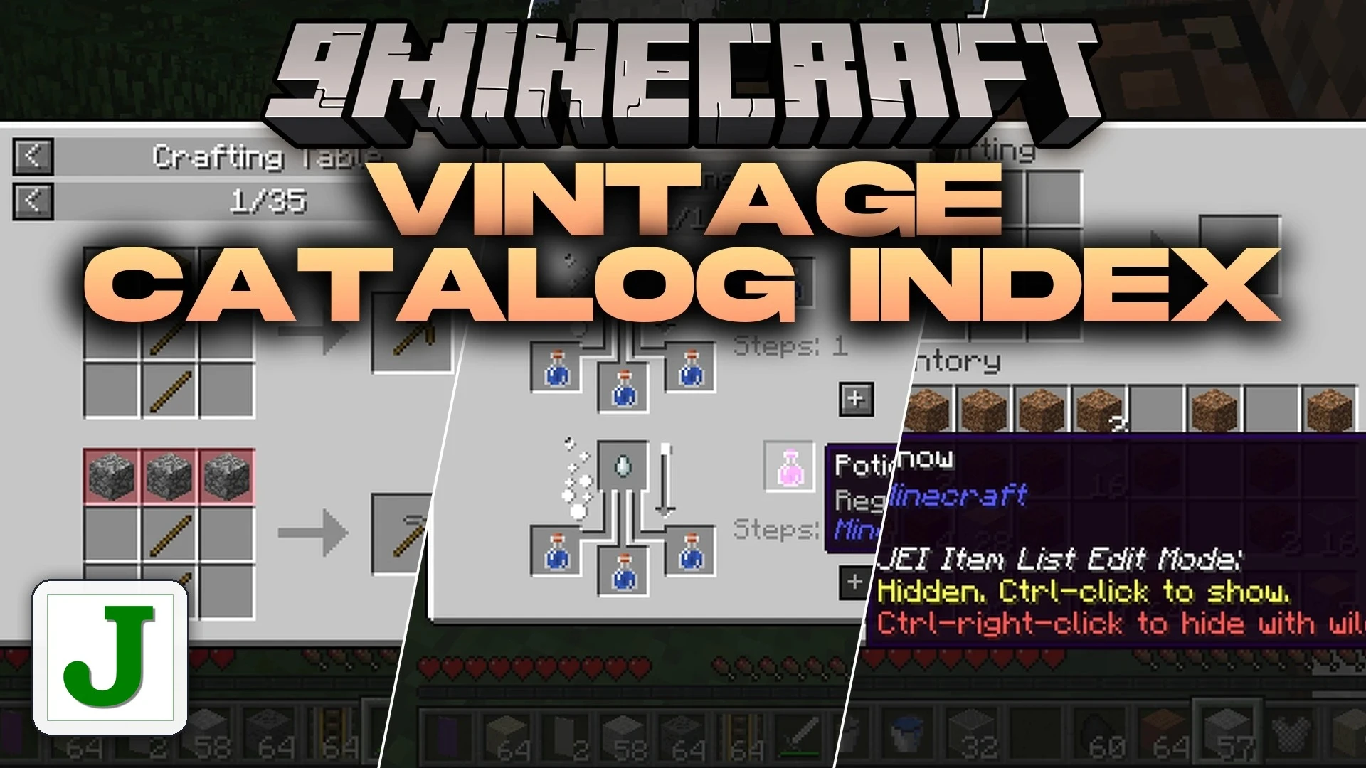 Vintage Catalog Index Mod (1.7.10) – Check Any Crafting Recipe Inside