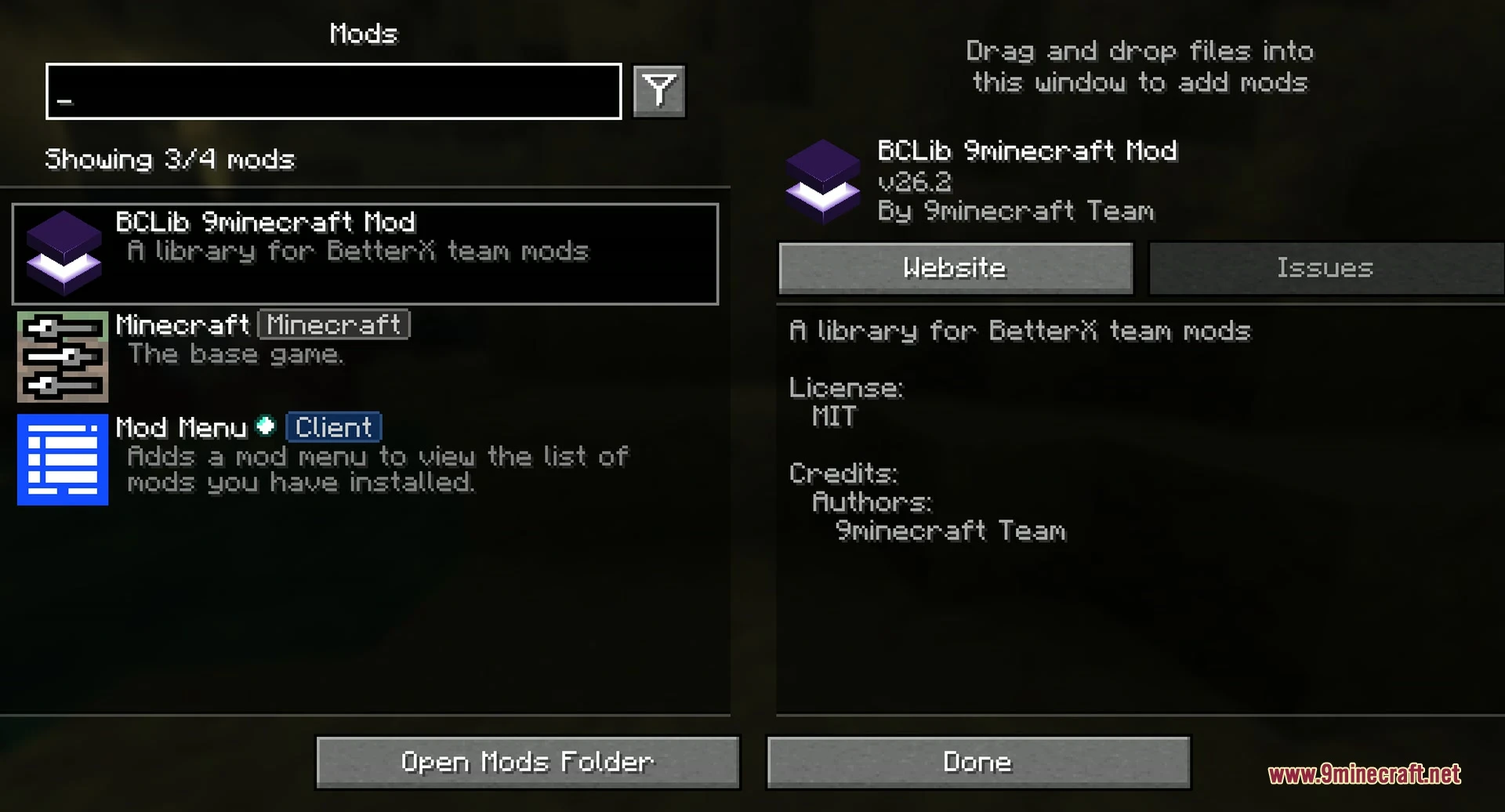 BCLib 9minecraft Mod (26.3, 26.2) – Power Custom Nether and End Overhauls — screenshot 1