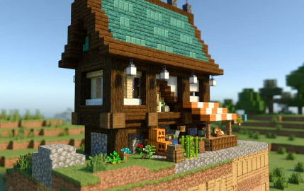 Medieval Riverside Cottage Schematic (1.21.x) – Cozy Medieval House With Market Stall