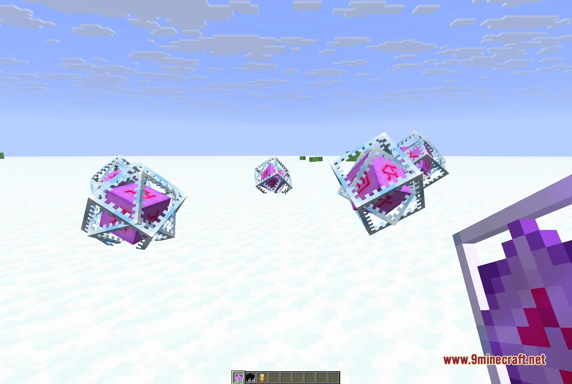 Mochi Client Mod Screenshot 5 Snow-covered world used as a second test scene for the same modules