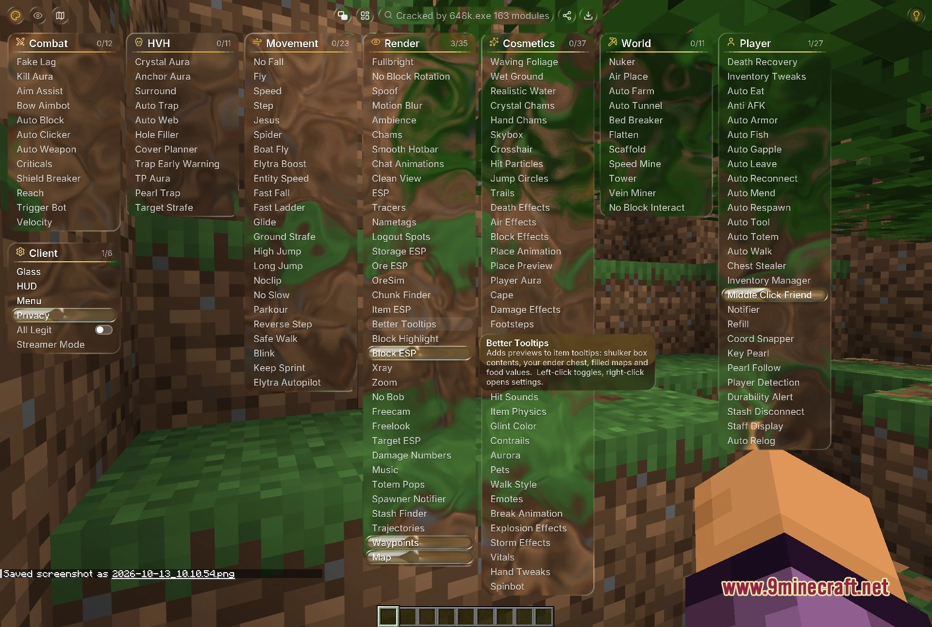 Temple Client Mod (26.2) – Dominate Brutal PvP on Anarchy Servers — screenshot 1