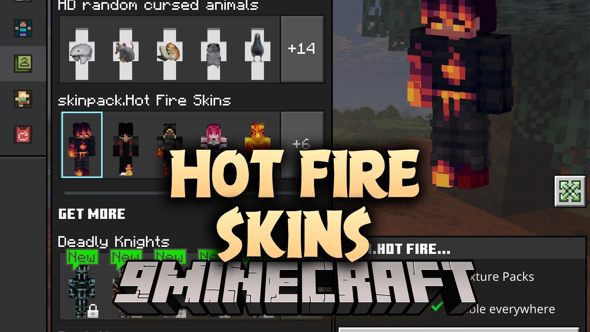 Hot Fire Skins Skin Pack (26.x, 1.21) – Blazing Flame Outfits and Glowing Lava