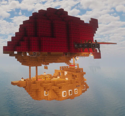 Simple Slow Small Airship Schematic (1.21.x) – Cheap Early Game Airship for Create
