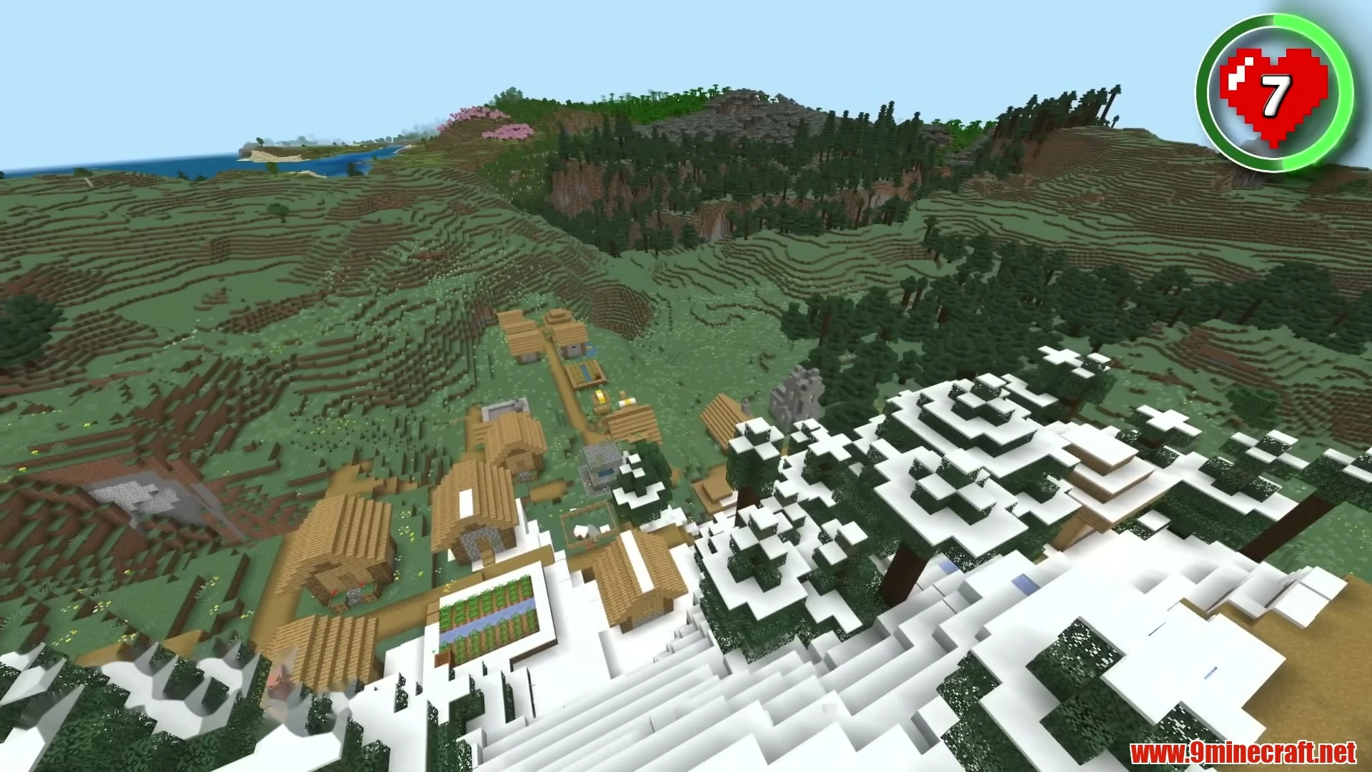 The Everything Continent (47 Biomes & Center Mansion) - Minecraft 26.3 Seed -5207005594169711425 View 2