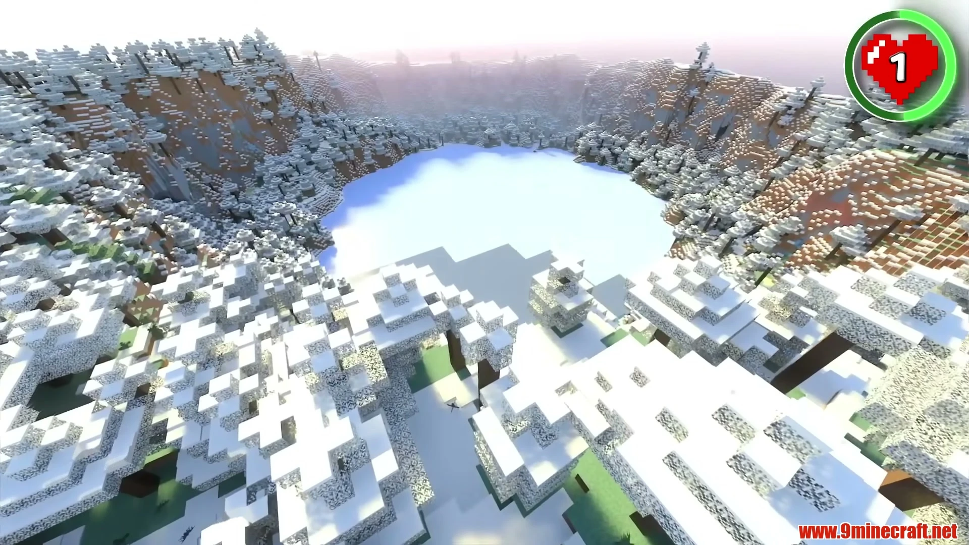 Glacial Basin Winter Wonderland Lake - Minecraft 26.3 Seed -123456793079414942 View 2