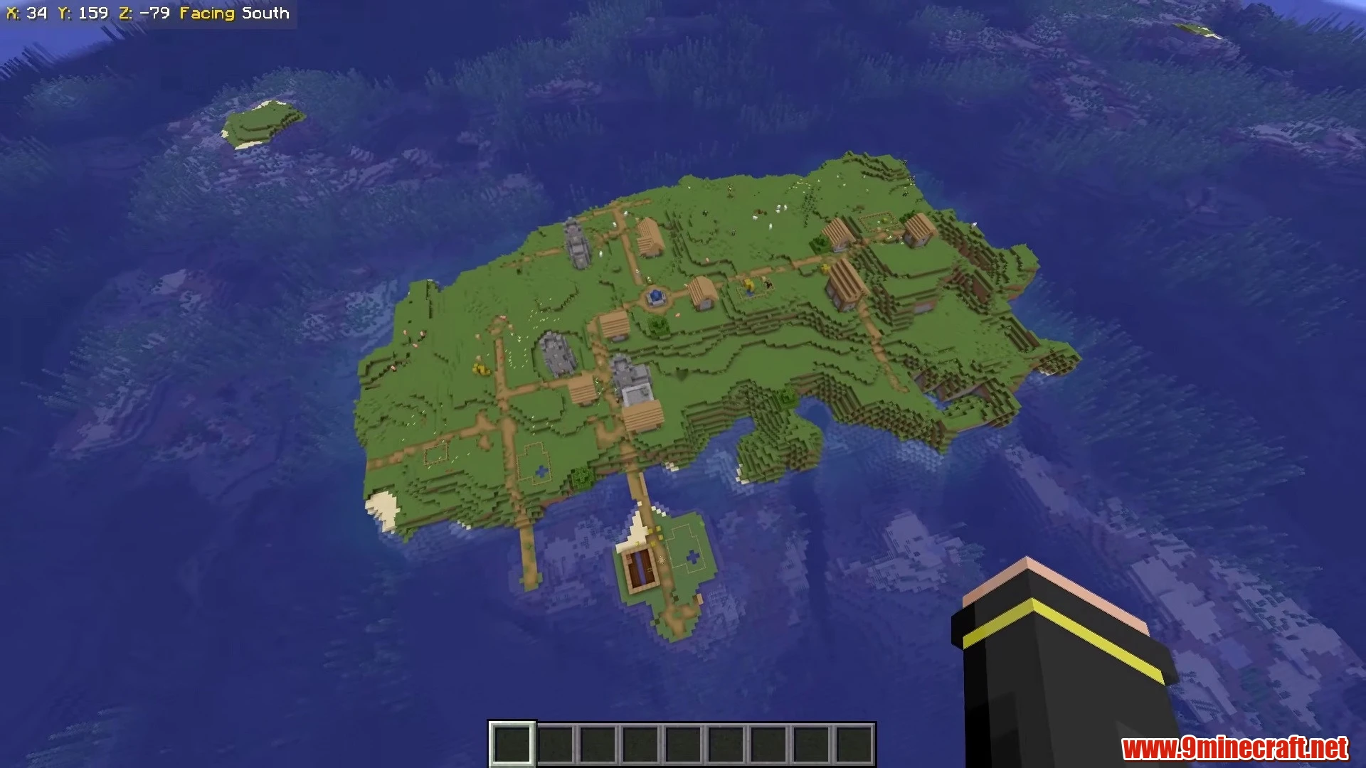 Solitary Island Village - Minecraft 26.3 Island Seed -4495436853044659087 view 3