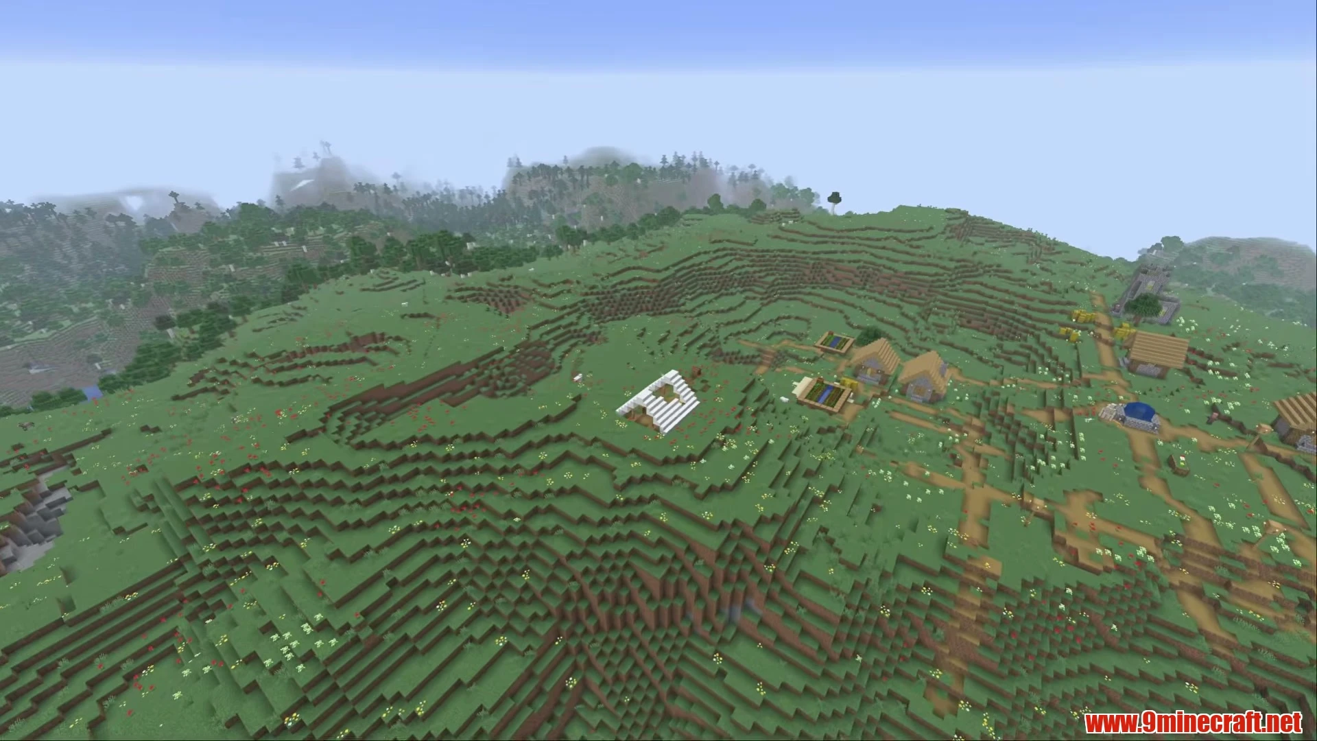 Roofed Forest Dual Villages & Woodland Mansion - Minecraft 26.3 Seed 4374896627388464667 View 1