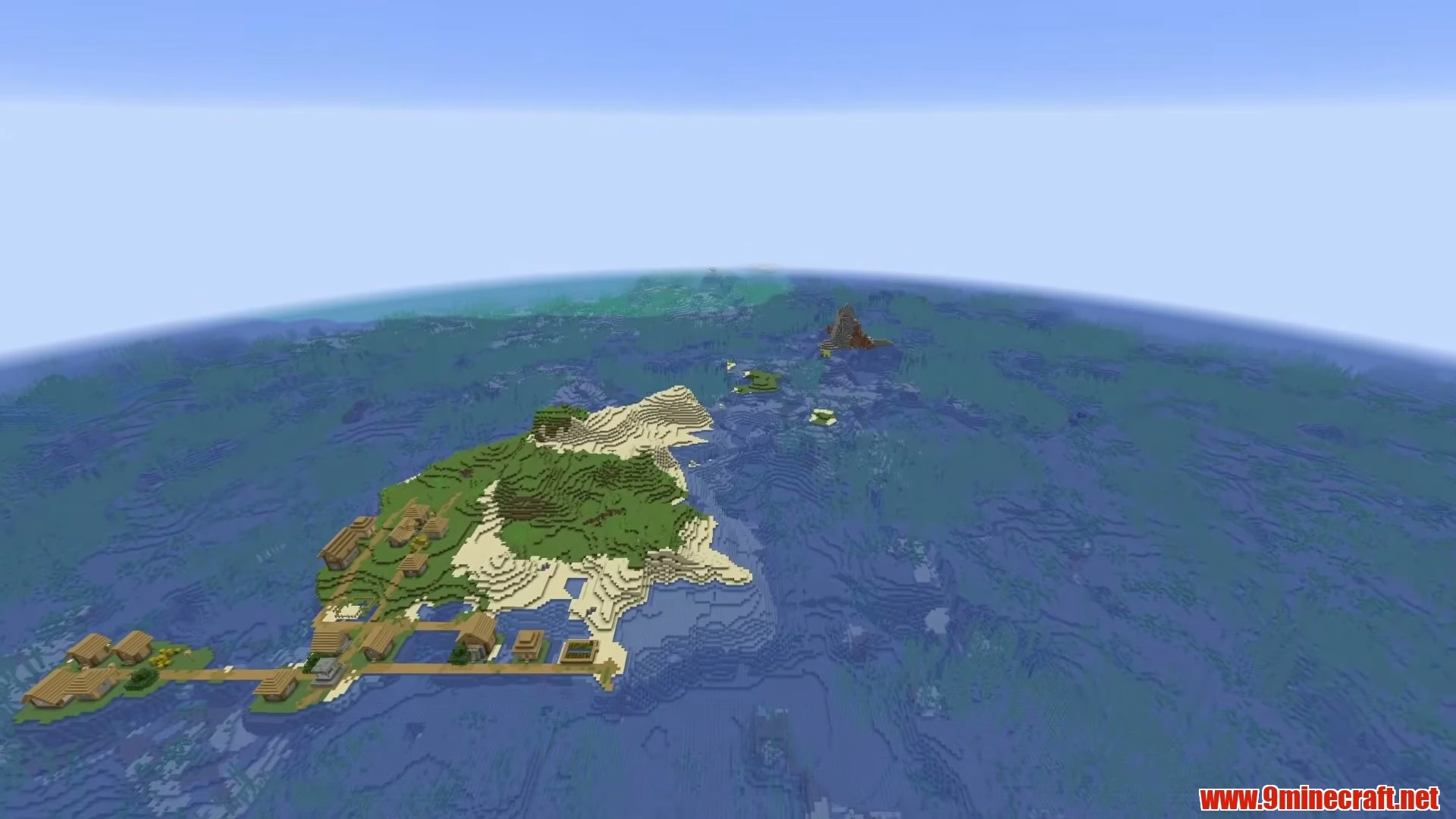 Pristine Beach Archipelago & Dual Settlement Strip - Minecraft 26.3 Seed 281475482713042 View 2