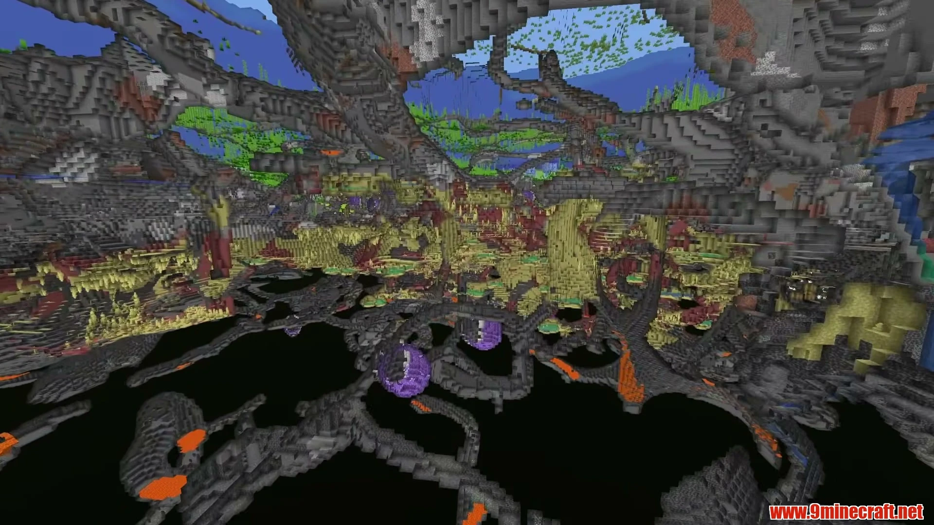 Lush Valley Plateau with Prime Mega Base Canvas - Minecraft 26.3 Seed -3397824344166857293 View 3