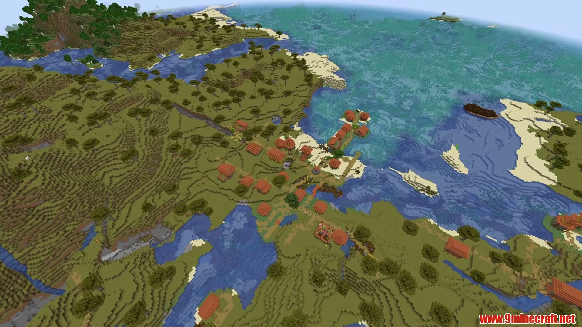 Triple Village Crossroads Meadow & Forest Canopy - Minecraft 26.3 Seed 3940653230041802 View 2