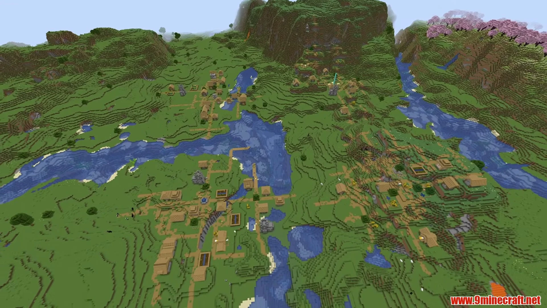 Glacial Mountain Ridge Village & Frozen River - Minecraft 26.3 Seed 140174541957999306 View 2