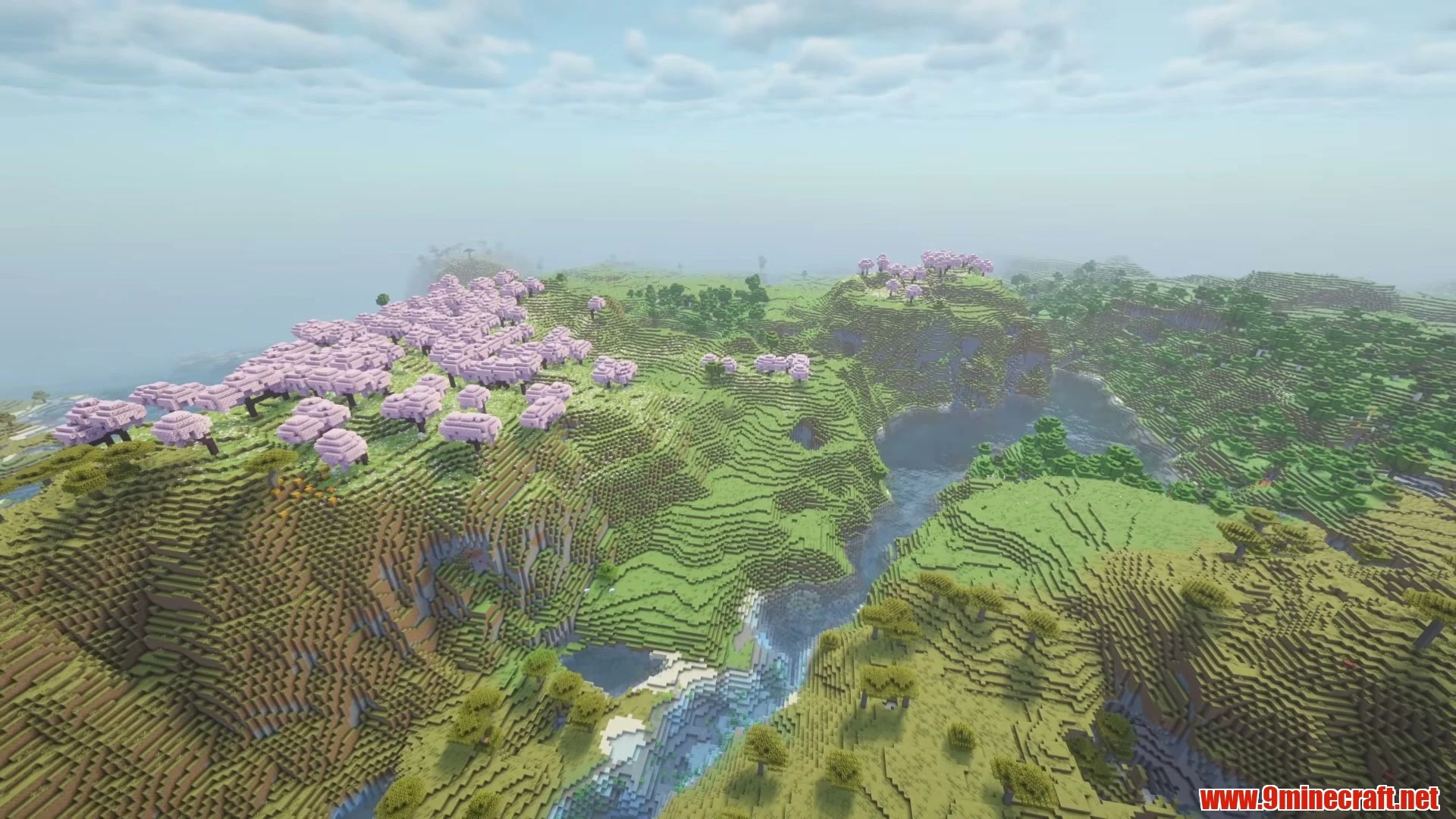 Lakeside Basin Village & Exposed Cave Mouth - Minecraft 26.3 Seed -1134873580560433779 View 3