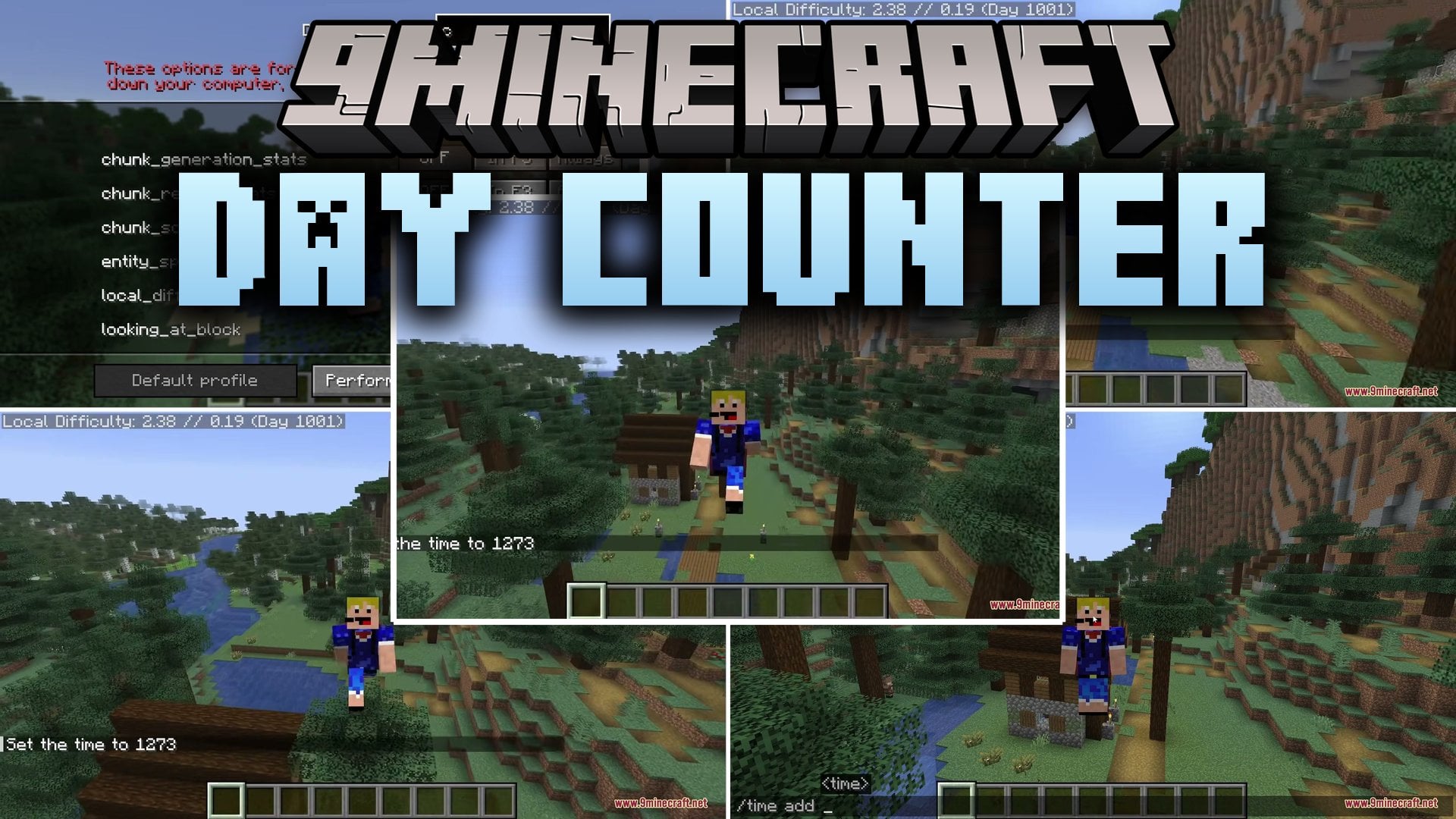 Day Counter by 1111w Mod (26.3, 1.20.1) – Track Your Survival Days Directly
