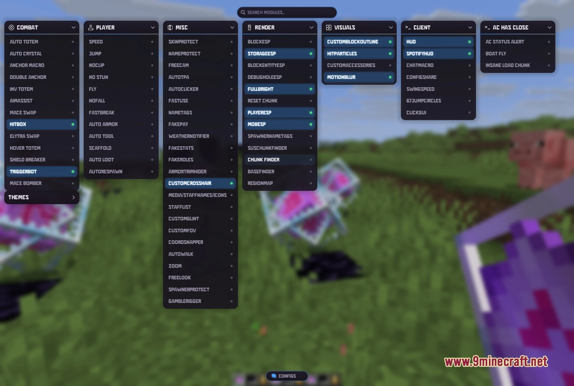 Winter Client Mod (1.21.11) – Survive Ruthless PvP on Anarchy Servers — screenshot 1
